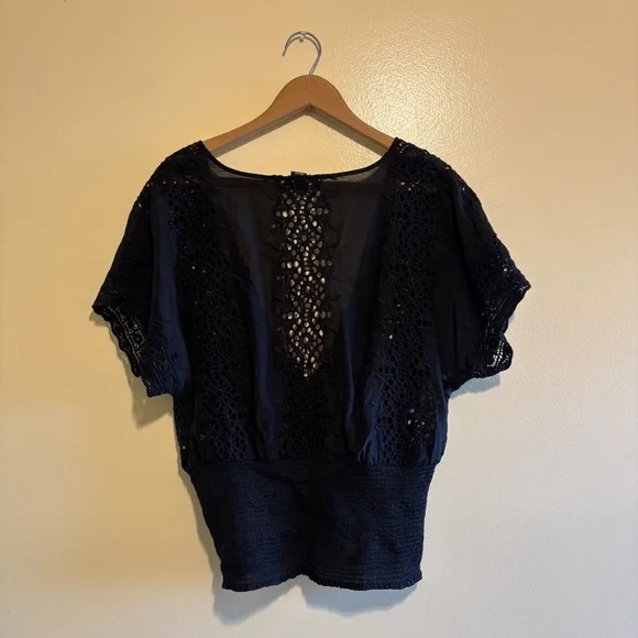 White House Black Market Embroidered Lace Top - Picture 6 of 8